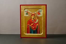 Virgin Mary Gorgoipikoos Icon In Gold