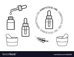 Essential Oil Icon Set Aromatherapy And