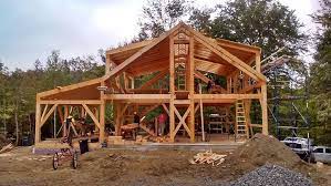 Timber Frame Barn And Garage In The