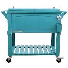 Rolling Patio Cooler Ps 203f1 Teal