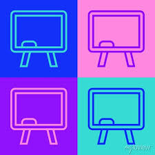 Pop Art Line Chalkboard Icon Isolated