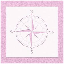 Compass Rose Navigation Icon Stencil