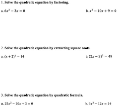 Solve The Quadratic Equation