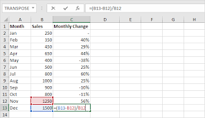 Percent Change Formula In Excel In