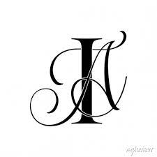 Ia Ai Monogram Logo Calligraphic