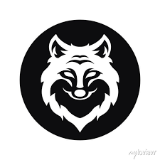 Wolf Head Black Logo Icon Design Vector