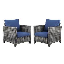 Gray Wicker Outdoor Patio Lounge Chair