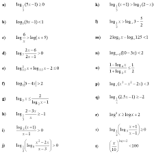 Logarithmic Equations And Inequalities
