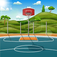 Cartoon Of Basketball Court In The