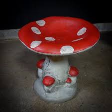 Concrete Mushrooms Painted Chair In Red