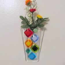 Fused Glass Wall Vase Flower Vase Wall