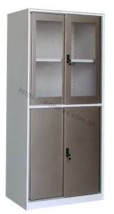 Bevel Edge Steel Cabinet With Glass