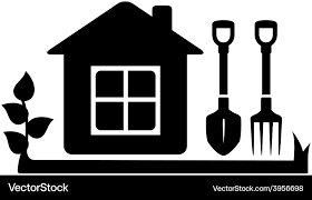 Gardening Tools Icon With Garden House