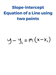 Slope Intercept Equation Of A Line