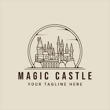 Magic Castle Line Art Logo Vector