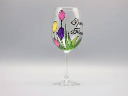 Painted Four Season Wine Glasses One