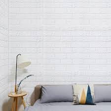Art3d 30 Pcs L And Stick 3d Brick Wallpaper In White Faux Foam Brick Wall Panels For Bedroom Living Room 43 5sq Ft Pack