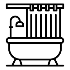 Wash Shower Curtain Icon Outline Style