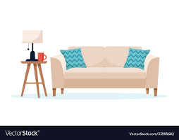 English Sofa Icon Flat Style Royalty