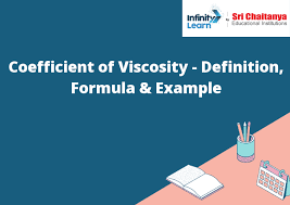 Coefficient Of Viscosity Definition