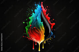 Colorful Drop Icon Black Background