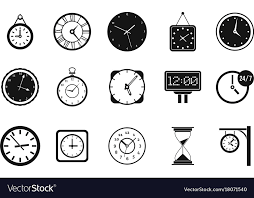 Wall Clock Icon Set Simple Style