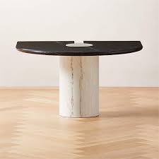 Liguria Rounded Black Marble Side Table