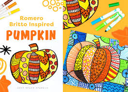 Romero Britto Inspired Pumpkin Drawing