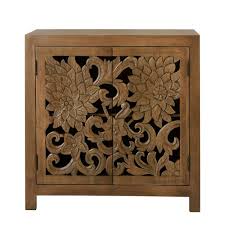 Nadia Carved Solid Wood Accent Cabinet