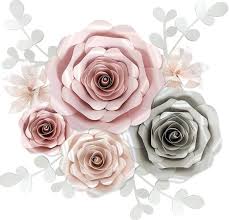Pink Paper Flowers Decorations For Wall