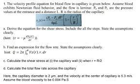 The Velocity Profile Equation For Blood