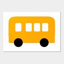 Yellow School Bus Emoticon Wall And Art
