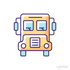 School Bus Rgb Color Icon