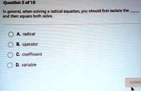 Solving A Radical Equation