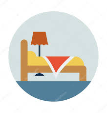 Bedroom Colored Vector Icon Stock