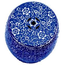 Blue Ceramic Garden Stool