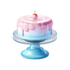 Cake Icon 3d Blue On