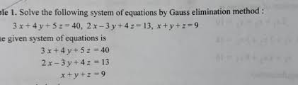 Equations By Gauss Elimination Method