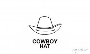 Cowboy Hat Line Outline Logo Icon