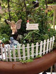 Long Fairy Garden Miniature White Wood