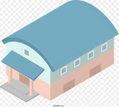 Large Blue Roofed Warehouse With