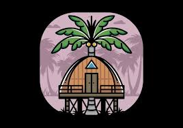 Big Coconut Tree Badge Design