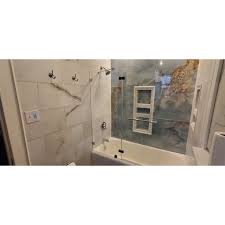 Elegant Frameless Hinged Tub Shower