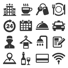 Hotel Room Service Related Icon Set
