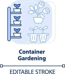 Container Gardening Light Blue Concept