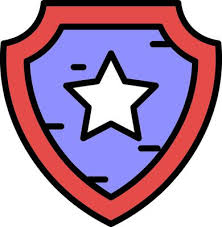 Star Shield Icon In Red And Blue Color