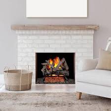 Rustic Oak Vented Natural Gas Fireplace