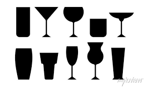 Cocktail Silhouette Icon Symbol Set