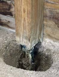 replace rotted wood foundation posts