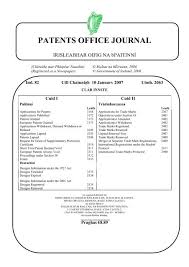 Patents Office Journal Irish Patents